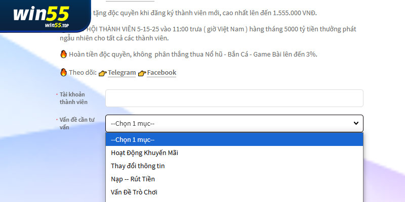 Đội ngũ hỗ trợ khách hàng Win55 luôn sẵn sàng giải đáp thắc mắc 24/7